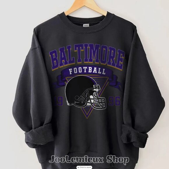 1996 Baltimore Ravens Football Sweatshirt Baltimore Ravens Shirt Sweater Retro - Picture 2 of 3